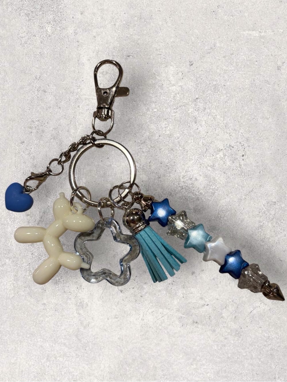 Balloon Dog and Star Keychain